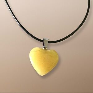 ⭐️ 5 for $25 Heart Shaped Crystal Glass Pendant Necklace on a Black Cord